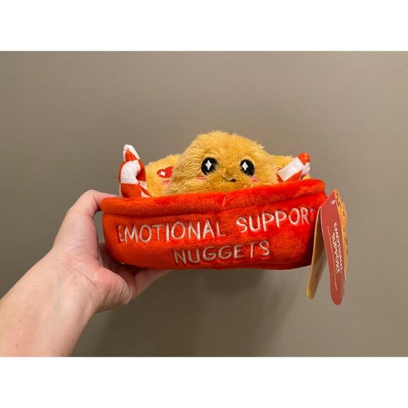 Emotional Support Nuggets Plush Toy Cute Soft Stuffed Chicken Nugget Gift Basket - Picture 2 of 5